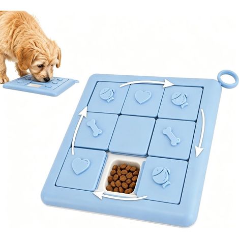Jouet Interactif pour Chien, Jouet de Léchage pour Chien, Jeu d'Intelligence Caché Friandises, Développe la Curiosité et la Concentration, Bleu (1/5)