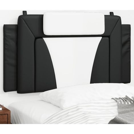 Coussin de tête de lit Viana noir et blanc 100 cm similicuir
