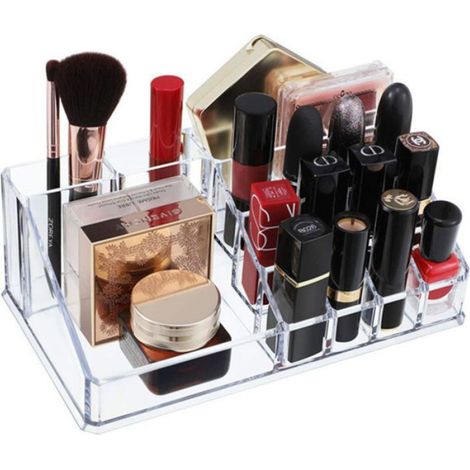 Boîte de rangement pour rouge à lèvres, boîte de rangement en acrylique transparent à 16 grilles, présentoir pour rouge à (1/5)