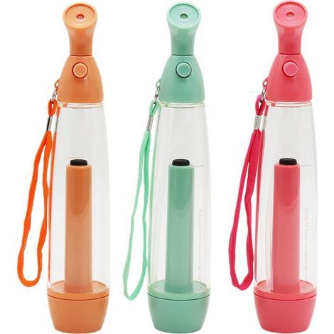 Lot de 3 bouteilles d'eau portables en plastique avec brumisateur rafraîchissant pour l'été et dragonnes