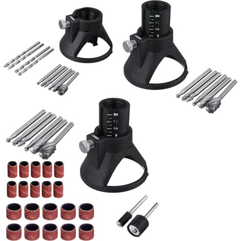 Localisateur De Broyeur Électrique Précis Rotatif À Découper Positionneur Locator Pour Meuleuse Électrique Localisateur De Perceuse Hss Router Forets 29pcs (1/5)