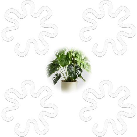 Lot de 4 supports de tige de plante en forme de fleur, fournitures de soutien de la vie végétale, accessoires de fixation pour plantes d'intérieur, support vertical pour supports de tige de pl (1/5)