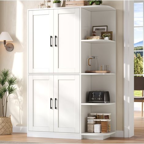 Mueble alto de cocina con 4 puertas, 4 nichos y estantes regulables, MDF blanco OKMYHOME (1/5)