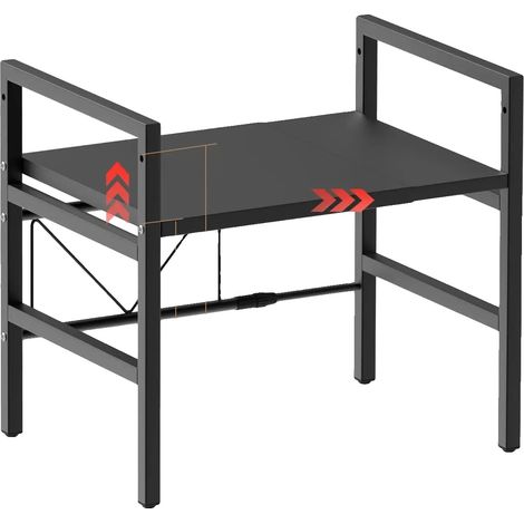 Mikrowellenregal, höhenverstellbar, platzsparendes Design, schwarz, 2-stufig (1/2)