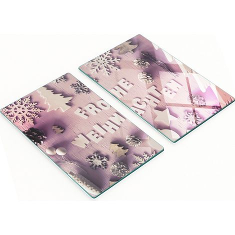 Tablas de cortar de cristal para cocina con motivos navide帽os, 2 x 30 x 52 cm.