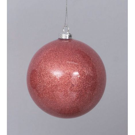 SFERA NATALIZIA EURONATALE Ø 10 CM ROSA BRILLANTE