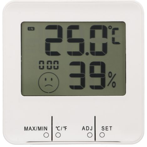 Thermomètre hygromètre numérique avec horloge électrique, affichage digital température humidité pour maison (1/5)