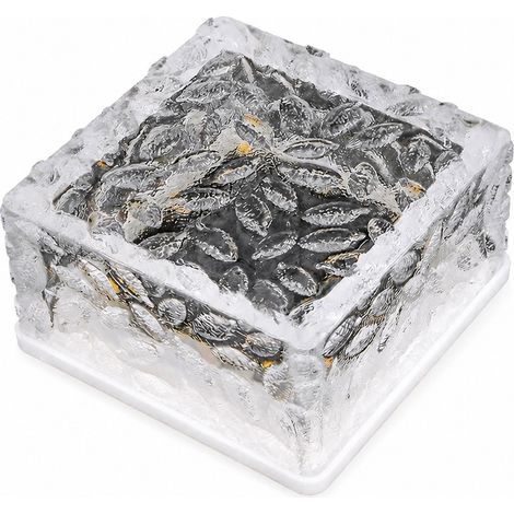 Brique lumineuse décorative extérieure à LED solaire en forme de fleur de glace, multicolore, lot de 1, avec télécommande, couleur rose pâle. (1/5)