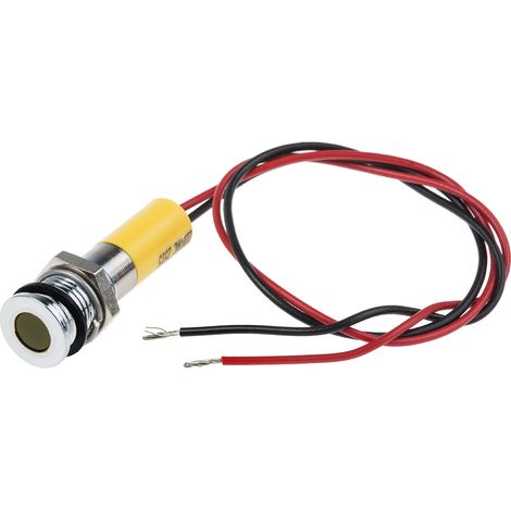 Voyant LED lumineux Jaune RS PRO, dia. 8mm, 220V c.a., IP67 ( Prix pour 1 )