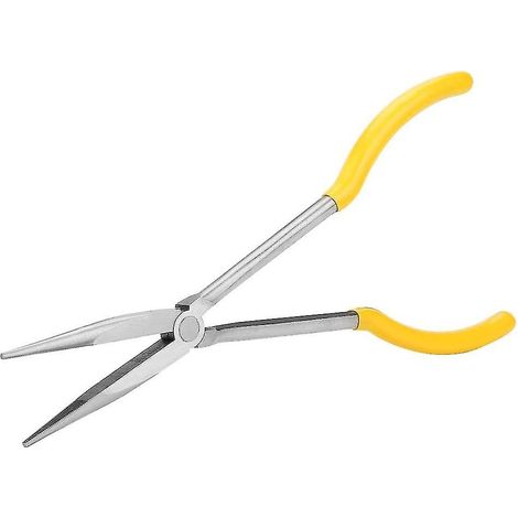 Pince à bec long extra pointu 1" Pince professionnelle droite à bec long Outil de coupe manuel pour câbles (jaune) (1 pièce) (1/5)