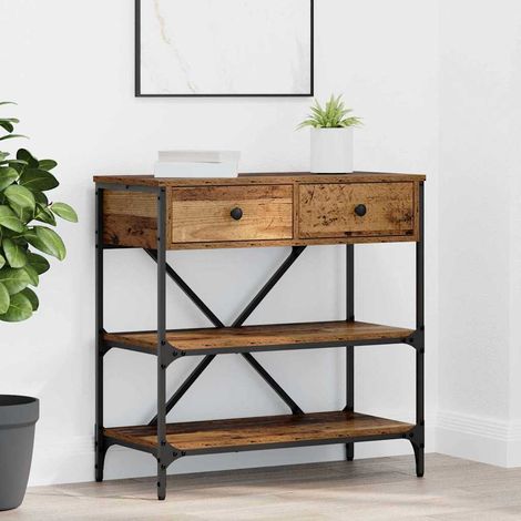 Konsolentisch mit Schubladen Braun 75 x 34,5 x 75 cm Holz