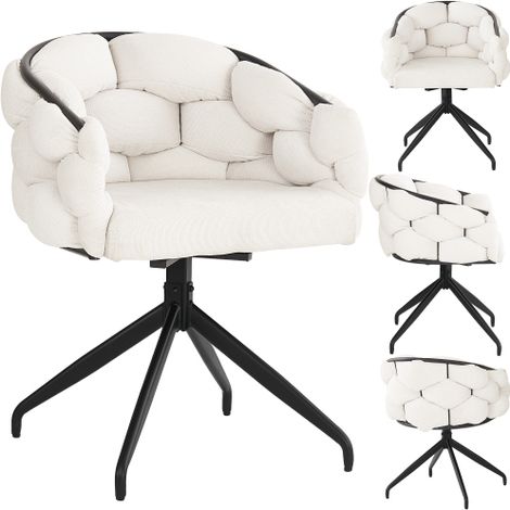 Chaise de luxe (lot de 2), chaise pivotante, rotation à 360°, chaises de salon, chaises de salle à manger, chaises de maquillage, chaises au style moderne et élégant, chaises de salle à manger avec do