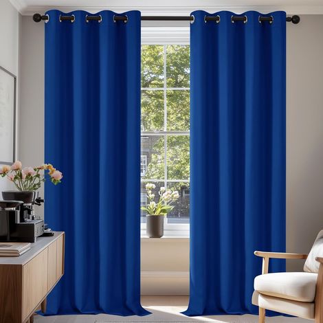 (2 Pièces) 140x220 CM Rideaux Occultants Isolant Thermique Anti Froid, Rideaux pour Salon et Chambre, Design Moderne à Oeillets (1/4)