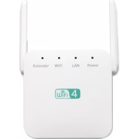 JSSEVN-High-Tech Place Amplificateur Wi-FI 2.4G 300M, répéteur WiFi Longue portée, Booster de Signal sans Fil, Prise UE, Blanc (1/5)