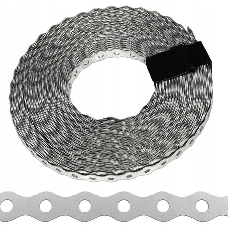 Bande De Montage Charpente Domax TM10, Acier Galvanise, 12 x 0,7 mm, Rouleau 25 m
