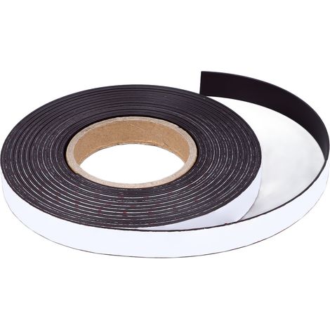 Ruban Magnétique 10m Adhésif Fort Auto-collant Noir Tableau Frigo DIY Bricolage Bandeau Aimanté pour Maison Atelier (1/5)