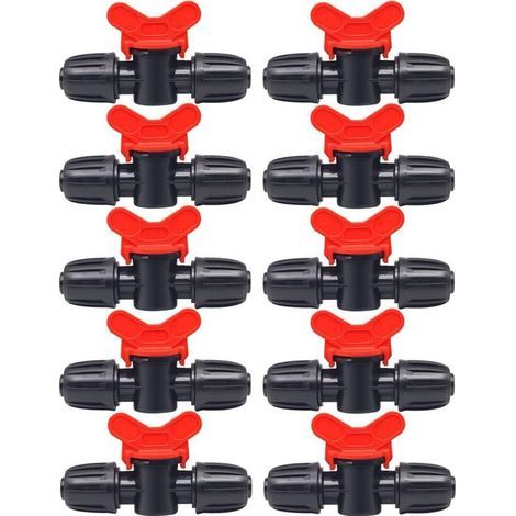 Vanne de commutation d'irrigation 10 pièces – raccord barbelé double mâle pour tuyau 16 mm, idéal pour pelouses et jardins (1/4)