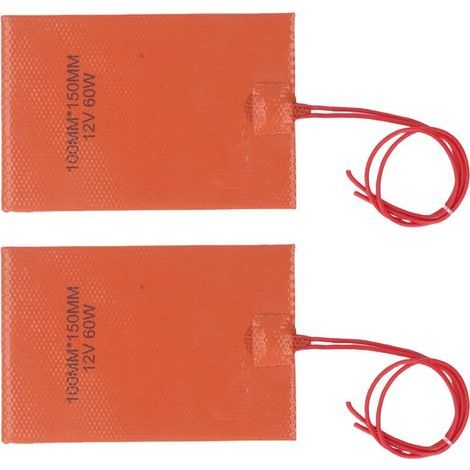 Coussin chauffant en Silicone 60W, 2 pièces, tapis chauffant Flexible résistant aux hautes températures, rapide 200 ℃, pour couverture électrique (1/5)