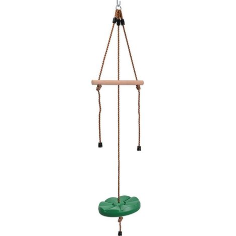 Spielplatz, Zwei-in-Eins-Seilleiter für Kinder, Kletterleiter für den Außenbereich, Gartenschaukel, Schaukelleiter mit Kunststoffscheibe, dunkelgrüne Schaukel...DEBUNS (1/5)