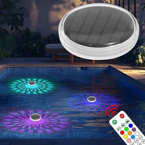 Floating pool light, floating solar light, IP67 waterproof, suitable for pools, 1 remote control, 2 lights (1/4)
