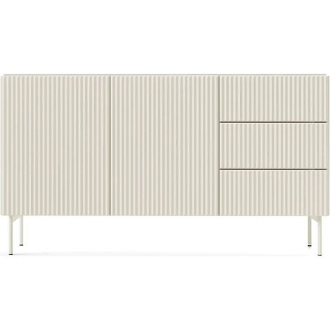 ZORA - Buffet 147cm -pieds en métal - Blanc (1/5)