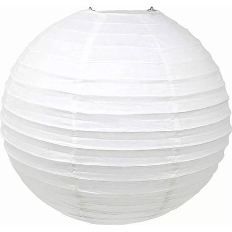 Lanternes chinoises en papier blanc, lanternes rondes décoratives avec 10 lumières LED pour la décoration de mariages et de fêtes de Noël (1/5)