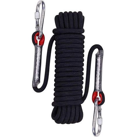 Outdoor Climbing Rope, Outdoor Climbing Rope,Black Braided Nylon Safety Rope, 15m (1/5)
