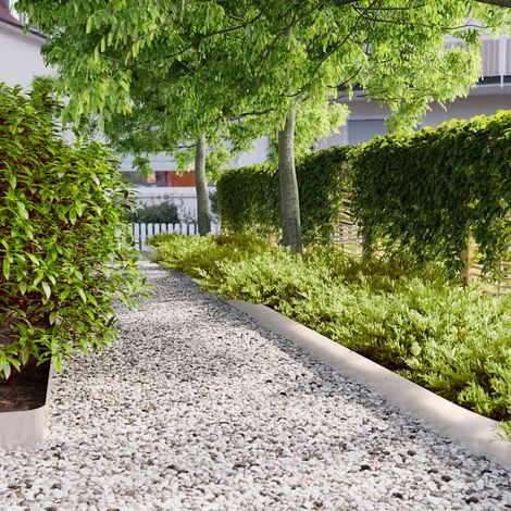 Bordure de Pelouse Jardin en Acier Inoxydable Flexible Argenté 103 x 15 cm Lot de 10 - PANGIVO (1/5)