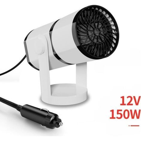 Chauffage de Voiture Portable 2 en 1 12 V 150 W Chauffage Rapide Dégivreur de fenêtre de Voiture Rotation à 360° Désembueur de Pare Brise avec Prise Allume-Cigare pour Voiture, VUS