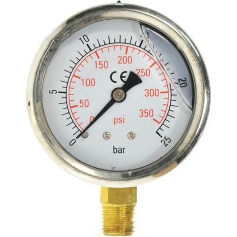 MANOMETRO GLICERINA D. 63 BAR 0-25 ATTACCO 1/4 (21055)
