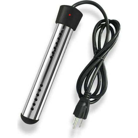 Chauffe-eau électrique 2500W avec tension par immersion, chauffe-eau de piscine, chauffe-eau portable, adapté pour étangs, seaux noir (1/4)