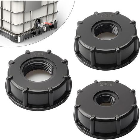 3 Pièces Adaptateur IBC Bouchon S60x6 - Connecteur de Réservoir IBC 3/4,1/2,1 Pouce - Adaptateur IBC Bouchon s60x6 pour cuve 1000 litres 3/4,1/2,1 Pouce (1/5)