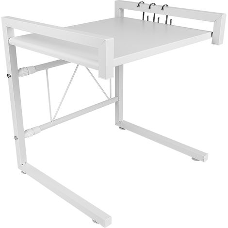 Aqrau Organisateur de cuisine télescopique en acier inoxydable blanc 42cm  40-65cm