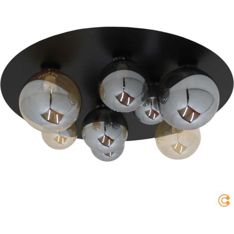 [GEBRAUCHT] B-Ware Paul Neuhaus Deckenleuchte Lampe Popsicle Glas Schwarz Rauchgrau G9 Led ø 48 Cm