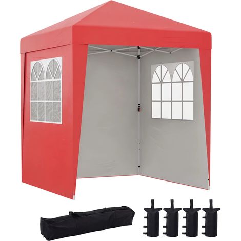 Tente de jardin pliante, imperméable, tente de camping, abri extérieur avec parois latérales, idéale pour jardins et plages, hauteur réglable, 2x2 m