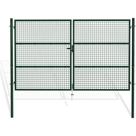 Puerta batiente de malla verde OLGA H.180 de 3 m