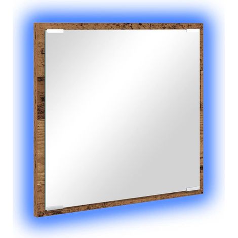 Maison Exclusive - LED-Badezimmerspiegel Altholz 40 x 37 x 8.5 cm