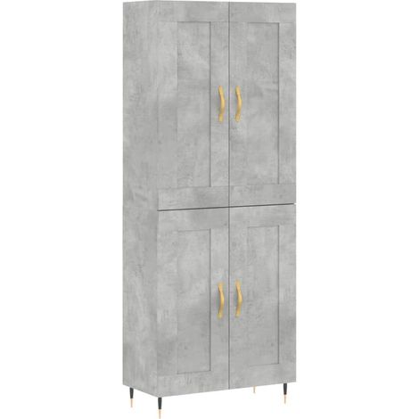 Maison Exclusive - Buffet haut Gris béton 69,5x34x180 cm Bois d'ingénierie (1/5)