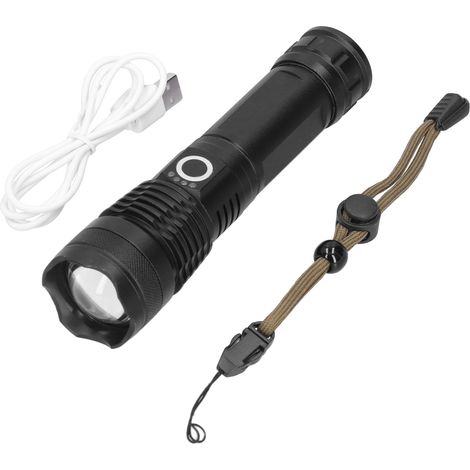 P50 LED-Taschenlampe mit Akkuanzeige, USB-Ladefunktion, 20 W ultrahelle Taschenlampe für Außenbeleuchtung (1/5)