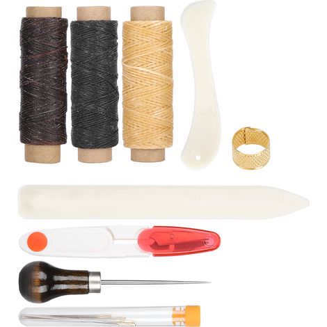 14-teiliges Nähset mit Fingerhutschlaufe – praktisches Werkzeug für Lederarbeiten, Bastelarbeiten und Reparaturen. (1/5)