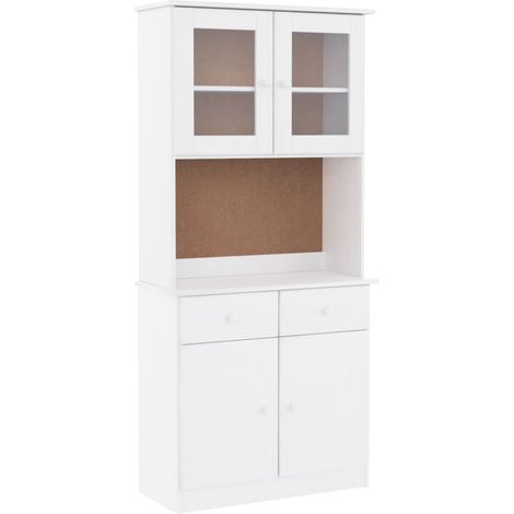 Maison La Vie - Buffet Salon Moderne - Meuble de rangement - ALTA blanc 77x35x165 cm bois massif de pin bu1834