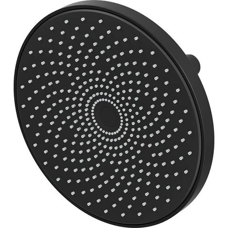 10'' Pomme de Douche Pluie, Pommeau de Douche Fixe Haute Pression Avec Panneau Rond En Forme de Ciel éToilé Noir, 369 Trous de Bec Anti-Bouchage, Boule de Rotation 360° RéGlable