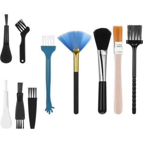 Lot de 10 brosses de nettoyage pour clavier, ordinateur portable, petite brosse de nettoyage portable, brosse en nylon antistatique, pour nettoyer les ventilateurs de carte mère, clavier, appareil (1/5)