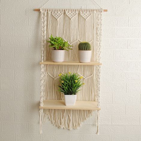 Étagère murale en macramé - Étagères d'intérieur bohèmes pour (1/5)