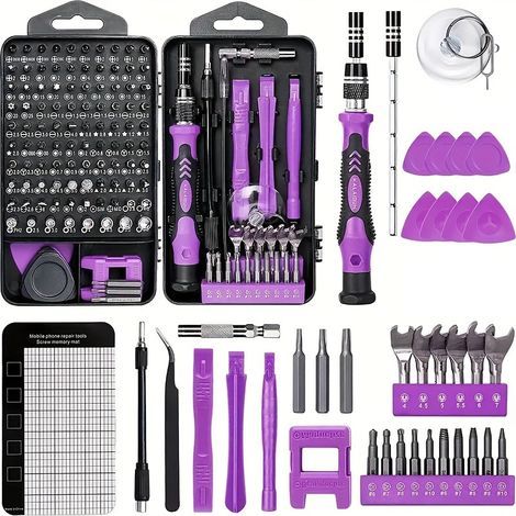 1-teiliges 138-in-1-DIY-Reparaturset, Präzisionsschraubendreher-Set, Schraubendreher-Werkzeug geeignet für die Reparatur von iPhones, Tablets, Uhren, Kameras usw. Mit Mini-Schraubenschlüssel und Ausdr (1/5)
