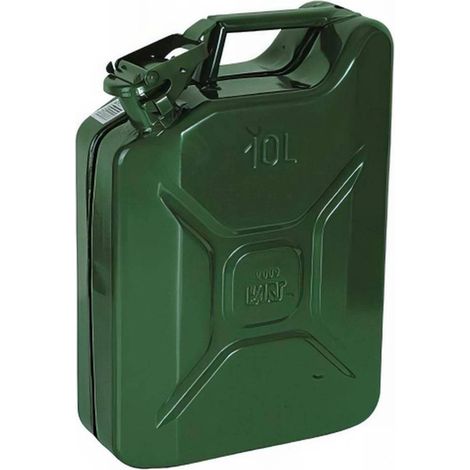 Jerrican Métal 10L - Acier Galvanisé - Homologué - Résistant et Durable - Ergonomique - D-Work