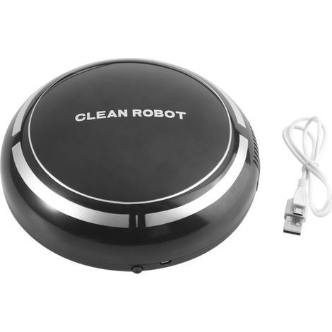 Intelligenter, automatischer Bodenreinigungsroboter mit Staubfunktion, USB-aufladbar, Schwarz (1/5)