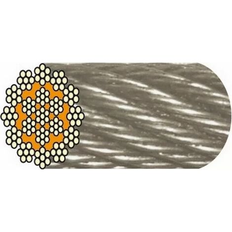 Bobina de 100 metros de cable de acero antitorsión con 19 hilos de 7 cables de Ø1mm