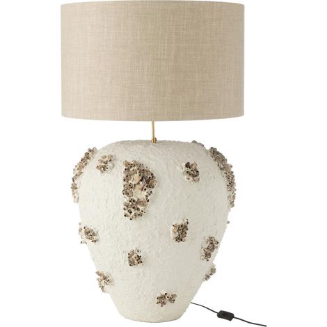 Lampe à Poser en Terre Cuite "Jilly" 105cm Blanc