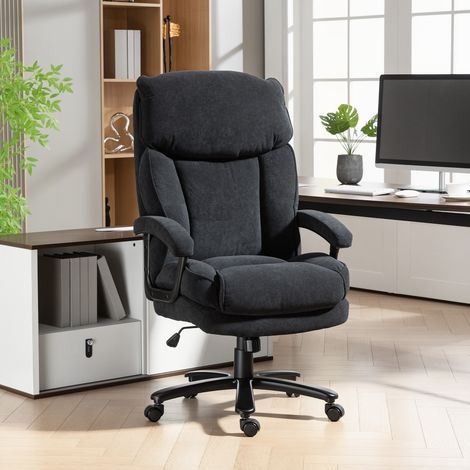 Fauteuil de direction ergonomique, supportant jusqu'à 200 kg, aspect velours, dossier haut (1/5)
